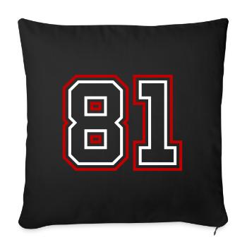 Numéro 81 - Housse de coussin décorative 45 x 45 cm - noir - Devant