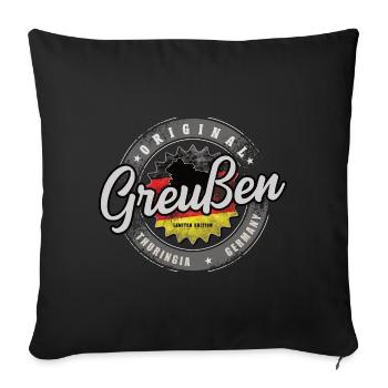 Original Germany Thüringen Greußen - Sofakissenbezug 45 x 45 cm - Schwarz - Vorne
