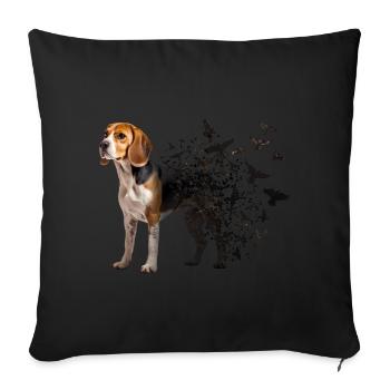 Beagle - Sofa pillowcase 17,3'' x 17,3'' (45 x 45 cm) - black - Front