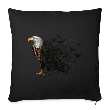 Adler - Sofakissenbezug 45 x 45 cm - Schwarz - Vorne