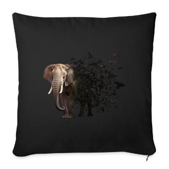 Elephant - Sofa pillowcase 17,3'' x 17,3'' (45 x 45 cm) - black - Front