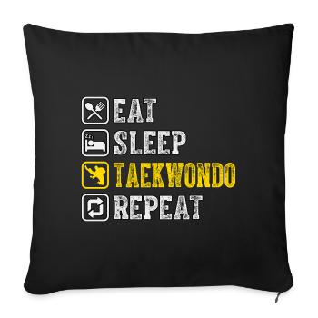 Taekwondo - Housse de coussin décorative 45 x 45 cm - noir - Devant