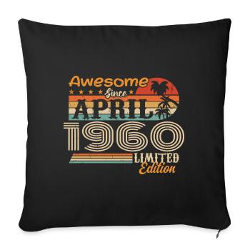 Les légendes sont nées en avril 1960 - Housse de coussin décorative 45 x 45 cm - noir - Devant