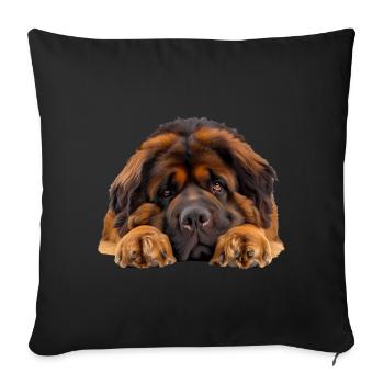 Dogue du Tibet - Housse de coussin décorative 45 x 45 cm - noir - Devant