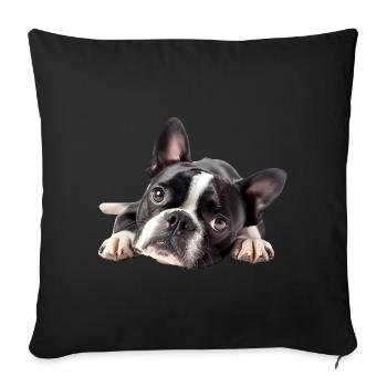 Boston Terrier - Sofa pillowcase 17,3'' x 17,3'' (45 x 45 cm) - black - Front