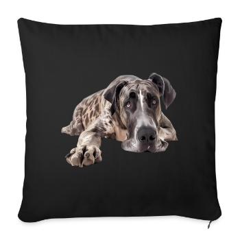 Great Dane - Sofa pillowcase 17,3'' x 17,3'' (45 x 45 cm) - black - Front