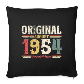 70th Birthday Original August 1954 Year 1954 - Sofa pillowcase 17,3'' x 17,3'' (45 x 45 cm) - black - Front