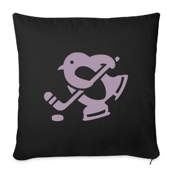 Pinguin Hockey Eishockey Silhouette Minimalistisch - Sofa pillowcase 17,3'' x 17,3'' (45 x 45 cm) - black - Front