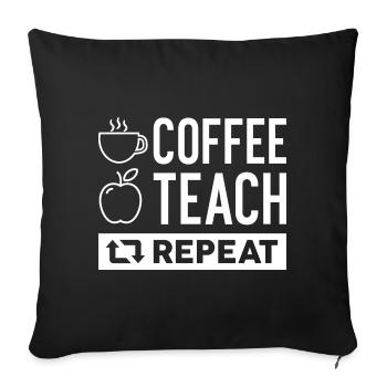Café Enseigner répéter - Housse de coussin décorative 45 x 45 cm - noir - Devant