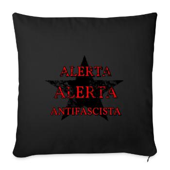 Anti-fascist star for SELF-DETERMINATION - Sofa pillowcase 17,3'' x 17,3'' (45 x 45 cm) - black - Front