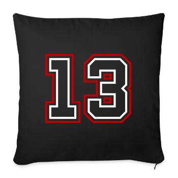 13 Numéro de numéro - Housse de coussin décorative 45 x 45 cm - noir - Devant