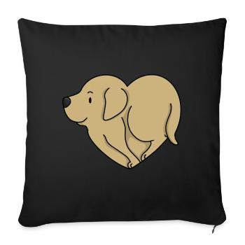 Love Golden Retriever - Sofa pillowcase 17,3'' x 17,3'' (45 x 45 cm) - black - Front