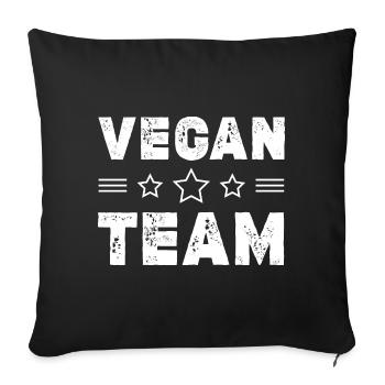 Équipe végétalienne - Housse de coussin décorative 45 x 45 cm - noir - Devant