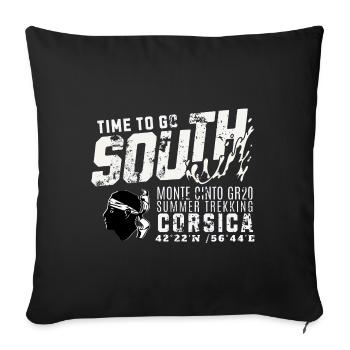 Time to go South Corsica GR20 Monte Cinto - Housse de coussin décorative 45 x 45 cm - noir - Devant