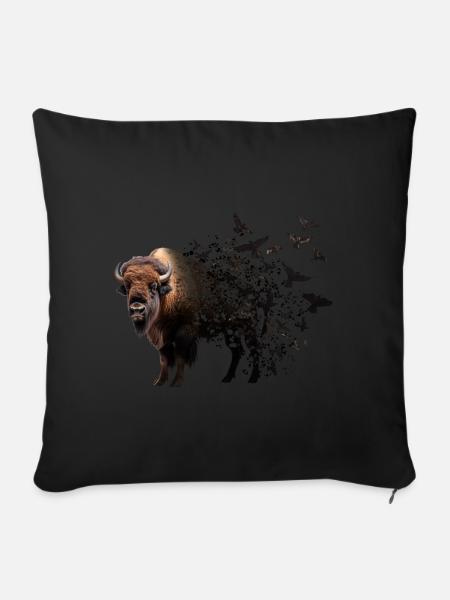 Bison - Sofakissenbezug 45 x 45 cm - Schwarz