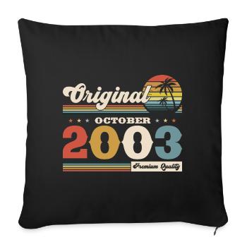 21e anniversaire Original Legend 2003 03 octobre - Housse de coussin décorative 45 x 45 cm - noir - Devant