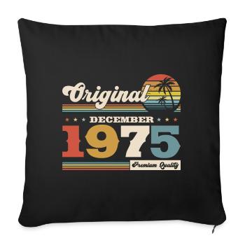 50th Birthday Original December 1975 Volume 75 - Sofa pillowcase 17,3'' x 17,3'' (45 x 45 cm) - black - Front
