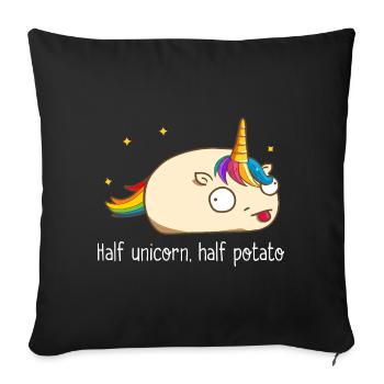 Graphique Half Unicor Half Potato - Housse de coussin décorative 45 x 45 cm - noir - Devant