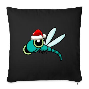Dragonfly Christmas dragonfly - Sofa pillowcase 17,3'' x 17,3'' (45 x 45 cm) - black - Front