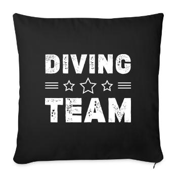 Diving Team - Sofa pillowcase 17,3'' x 17,3'' (45 x 45 cm) - black - Front