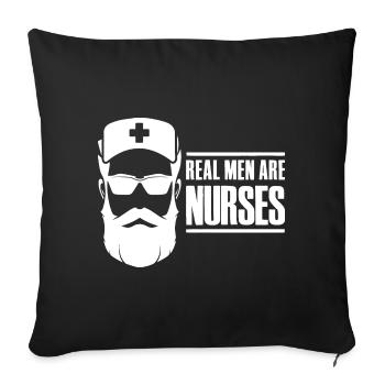 Les vrais hommes sont des infirmières - Infirmière Pfleger - Housse de coussin décorative 45 x 45 cm - noir - Devant