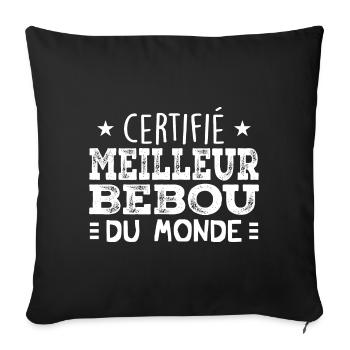 Homme Grand Père Surnom Papa Humour Meilleur Bébou - Housse de coussin décorative 45 x 45 cm - noir - Devant