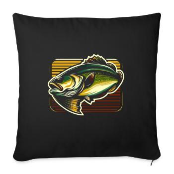 Poisson bar - Housse de coussin décorative 45 x 45 cm - noir - Devant