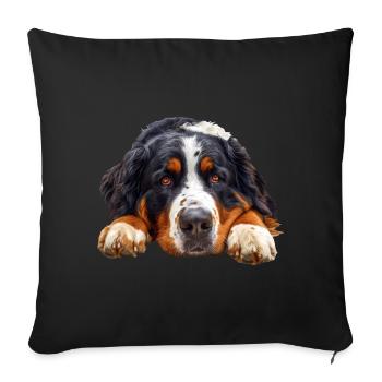 Bernese Mountain Dog - Sofakissenbezug 45 x 45 cm - Schwarz - Vorne