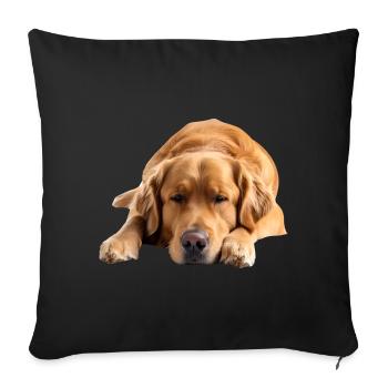 Golden retriever - Housse de coussin décorative 45 x 45 cm - noir - Devant