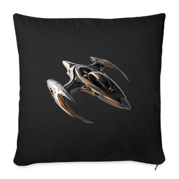 Mit dem Raumschiff durchs All - Sofakissenbezug 45 x 45 cm - Schwarz - Vorne