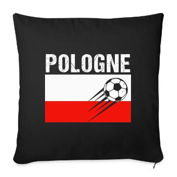 Flag Poland Gift Polish Football Football - Sofa pillowcase 17,3'' x 17,3'' (45 x 45 cm) - black - Front