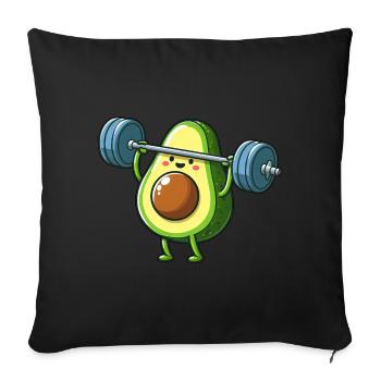 Comic Avocado Workout Fitness Dumbbell - Sofa pillowcase 17,3'' x 17,3'' (45 x 45 cm) - black - Front