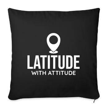 Latitude Attitude Pin Location GIS Analyst - Sofa pillowcase 17,3'' x 17,3'' (45 x 45 cm) - black - Front