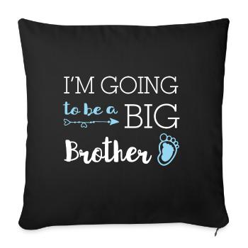 Je vais être un grand frère - Big Brother - Housse de coussin décorative 45 x 45 cm - noir - Devant