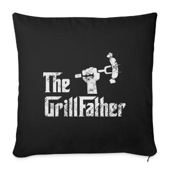 the grillfather grilling retro - Sofa pillowcase 17,3'' x 17,3'' (45 x 45 cm) - black - Front