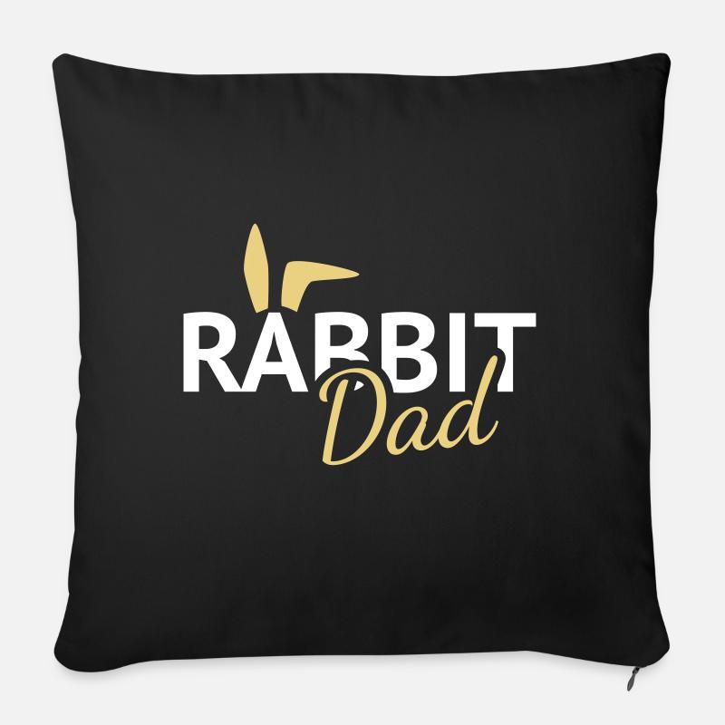 Rabbit Dad rabbit ears - Sofa pillowcase 17,3'' x 17,3'' (45 x 45 cm) - black