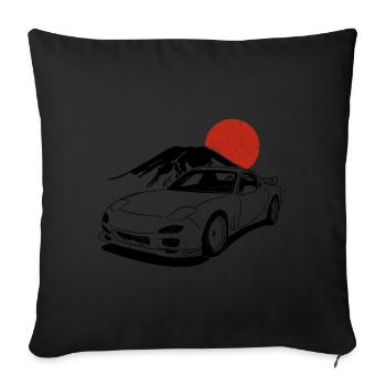 FD3S Cadeau JDM Motorsport Japon - Housse de coussin décorative 45 x 45 cm - noir - Devant