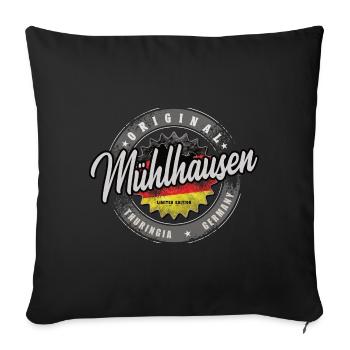 Allemagne d’origine Thuringe Mühlhausen - Housse de coussin décorative 45 x 45 cm - noir - Devant
