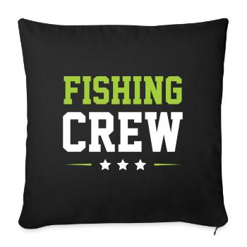 Fishing Crew - Sofa pillowcase 17,3'' x 17,3'' (45 x 45 cm) - black - Front