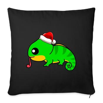 Caméléon Comic Christmas - Housse de coussin décorative 45 x 45 cm - noir - Devant