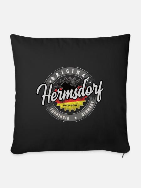 Original Germany Thüringen Hermsdorf - Sofakissenbezug 45 x 45 cm - Schwarz