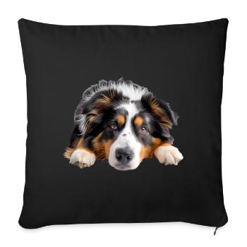 Australian Sheperd - Sofakissenbezug 45 x 45 cm - Schwarz - Vorne