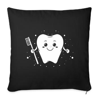 Sweet tooth - brush toothbrush dentist - Sofa pillowcase 17,3'' x 17,3'' (45 x 45 cm) - black - Front