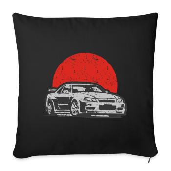 R34 Gift JDM Motorsport Japan Car - Sofa pillowcase 17,3'' x 17,3'' (45 x 45 cm) - black - Front