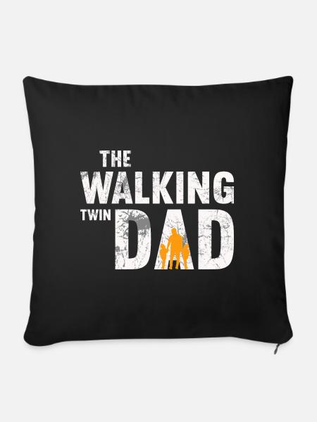 Vater von Zwillingen - The Walking Twin Dad Motiv - Sofakissenbezug 45 x 45 cm - Schwarz