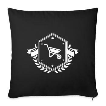 Wheelbarrow symbol - Sofa pillowcase 17,3'' x 17,3'' (45 x 45 cm) - black - Front