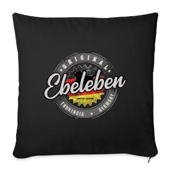 Original Germany Thüringen Ebeleben - Sofakissenbezug 45 x 45 cm - Schwarz - Vorne