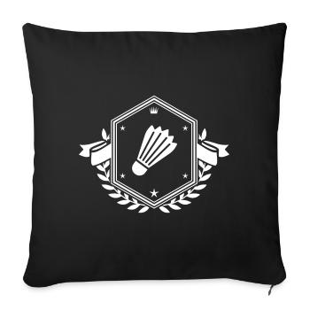 Armoiries de badminton - Housse de coussin décorative 45 x 45 cm - noir - Devant