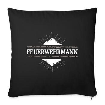 Feuerwehrmann Feuerwehr - Sofakissenbezug 45 x 45 cm - Schwarz - Vorne