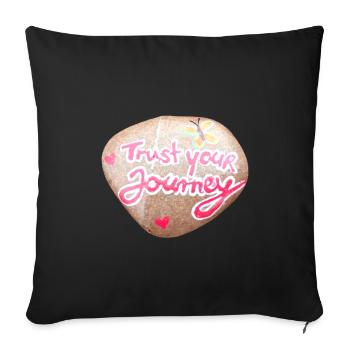 Trust Your Journey - Sofa pillowcase 17,3'' x 17,3'' (45 x 45 cm) - black - Front